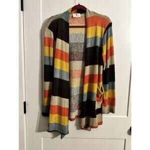 Betsy's Boutique Shop Open Cardigan Duster Multicolor Sz XL Boho Artsy Cowgirl